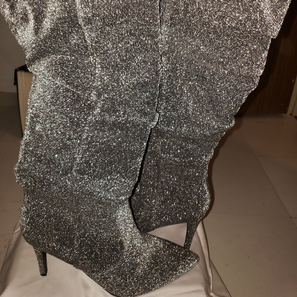 Sparkly over the knee 4 inch stiletto boot